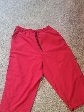 Just My Size Red Cargo Capri Jogger Pants